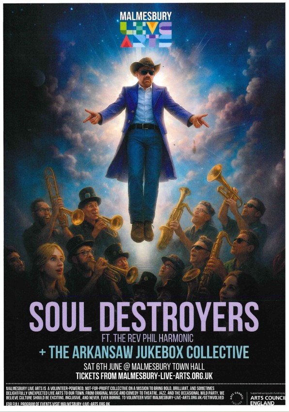 Malmebury Live Arts - Soul Destroyers Ft. The Rev Phil Harmonic + The Arkansaw Jukebox Collective